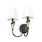 Z-Lite Claudelle 2-Light Wall Sconce, 13.75 in W x 14.5 in H, Matte Black + Modern Gold 4014-2S-MB-MGLD - alternate 5
