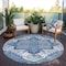 Homeroots 8' Blue Gray And Ivory Round Oriental Washable Indoor Outdoor Area Rug 600146 - alternate 3
