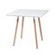 Homeroots 32" White and Natural Wood and Solid Wood Square Dining Table 568207 - alternate 3