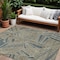 Homeroots 8' X 10' Taupe Blue And Beige Geometric Washable Indoor Outdoor Area Rug 594818 - alternate 1