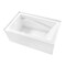 Kingston Brass 54" Acrylic Rectangular 3-Wall Alcove Tub, Left Hand Drain and Anti-Skid Surface, Glossy White VTAM5432L22D - alternate 3