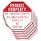 Signmission Private Property No Through Traffic, 4 inch X 4 inch, Vinyl Decal, 5PK OC-D-5PACK-4-156 - alternate 1
