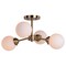 Vaxcel Orbit 20-in W Brass Industrial Sputnik Semi Flush Mount Ceiling Light White Glass C0268 - alternate 1