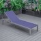 Leisuremod Marlin Patio Chaise Lounge Chair with Grey Aluminum Frame, Navy Blue MLGR-77NBU - alternate 4
