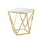 Homeroots 22" Gold And White Stone Square End Table 543888 - alternate 4