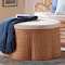 Bali & Pari Palm Scallop Natural Rattan Ottoman, 32" Round 259-14090-ZORO - alternate 2