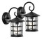 Jonathan Y Cadiz 6" 1-Light Iron/Seeded Glass Cottage Rustic Scrolled Lantern LED Outdoor Sconce, Black, 2PK JYL7609A-SET2 - alternate 1