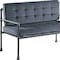 Homeroots 51in Gray Velvet Loveseat 515671 - alternate 2