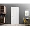Sartodoors Slab Barn Door Panel, Planum 0017 White Silk and Aluminum Strips, Sturdy Finished Doors, Pocket Clo PLANUM0017S-WS-4284 - alternate 2