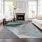 Homeroots 10' X 14' Teal Blue Aqua And Charcoal Abstract Washable Indoor Outdoor Area Rug 582895 - alternate 4
