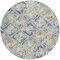 Homeroots 8' Beige Blue And Green Round Geometric Washable Indoor Outdoor Area Rug 609120 - alternate 5