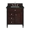 James Martin Vanities Brittany 30" Single Vanity, Burnished Mahogany, w/ 3 CM Phantome Eclos Top 650-V30-BNM-3PHT - alternate 1