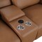 Homeroots 166" Chestnut Top Grain Leather Reclining Metal USB Sofa 720375 - alternate 2