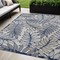 Homeroots 5' X 8' Navy Blue And Ivory Botanical Leaves Indoor Outdoor Area Rug 546668 - alternate 5