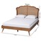 Baxton Studio Aithan Mid-Century Walnut Brown Wood and Rattan King Size Platform Bed 247-12667-9409-ZORO - alternate 4
