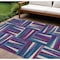 Homeroots 10' X 14' Purple Ivory And Teal Blue Geometric Washable Indoor Outdoor Area Rug 598297 - alternate 1