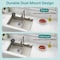 Serenelife Stainless Steel Kitchen Sink, Gray SL7546GG - alternate 3