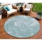 Homeroots 8' Teal Blue And Aqua Round Abstract Washable Indoor Outdoor Area Rug 587490 - alternate 1