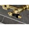 Kingston Brass Two-Handle Wall Mount Bridge Kitchen Faucet, Brushed Brass KS1247PKL - alternate 2