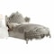Homeroots 76" X 95" X 73" Vintage Gray Pu Bone White Wood Poly Resin Upholstery Queen Bed 348179 - alternate 3