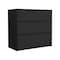 Homeroots 33" Black Wood Three Drawer Dresser 518178 - alternate 1