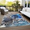 Homeroots 3' X 5' Blue Abstract Washable Non Skid Indoor Outdoor Area Rug 559652 - alternate 3