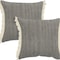 Homeroots Set of Two 20" Gray And Off White Cotton Throw Pillows with Fringe, 2PK 588358 - alternate 1