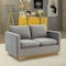 Leisuremod Nervo Upholstered Velvet Loveseat with Gold Frame, Light Grey NS55LGR - alternate 3