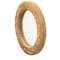 Homeroots 11" Brown Solid Wood Round Accent Mirror 476685 - alternate 2