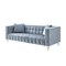 Homeroots 88" Teal Blue Velvet Wood Sofa With Toss Pillows 543981 - alternate 2