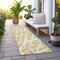 Homeroots 8' Runner Gold and White Abstract Washable Non Skid Indoor Outdoor Runner Rug 559263 - alternate 2