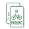 Signmission Parking With Cycle and Lock Symbol, 12'' X 18'' 2 Signs, Heavy Gauge Aluminum, 2PK A-1218-2PACK-23476 - alternate 1