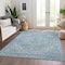 Homeroots 10' X 14' Sky Blue And Ivory Oriental Washable Indoor Outdoor Area Rug 603826 - alternate 3