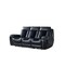 Homeroots 90" Black Reclining USB Sofa And Toss Pillow With Silver Legs 559204 - alternate 4