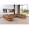 Homeroots Chestnut Italian Leather Power Reclining U Shaped Ten Piece Corner Sectional With Console 634694 - alternate 7