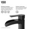 Vigo Paloma 7inH Single Hole Single-Handle Waterfall Bathroom Faucet in Matte Black VG01041MB - alternate 3