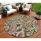 Homeroots 8' Chocolate And Artichoke Green Round Paisley Washable Indoor Outdoor Area Rug 588602 - alternate 1