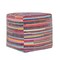Homeroots 18" Red And Black Cotton Cube Striped Pouf Ottoman 534109 - alternate 4