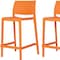 Homeroots Set of Four 26" Orange Heavy Duty Plastic Low Back Outdoor Counter Height Bar Chairs 565371 - alternate 4