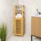Happimess Solstice 47"H Handcrafted Pine Wood Bathroom Freestanding Floor Bathroom Storage Cabinet w/Louvered SHF2002A - alternate 5
