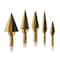 Neiko Step Drill Bit Set, 5 Pcs, for Metal, 50 SAE Sizes, 1/8'' - 1-3/8'', Two Flute Step Down Bits 10197A - alternate 1