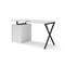 Homeroots 55" White and Black Wood and Metal Writing Desk With Three Drawers 543794 - alternate 3