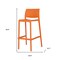 Homeroots Set of Two 30" Orange Heavy Duty Plastic Low Back Outdoor Bar Height Chairs, 2PK 565364 - alternate 2