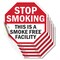 Signmission Stop Smoking This Is a Smoke Free F, 4 inch X 4 inch, Vinyl Decal, 5PK OC-D-5PACK-4-88 - alternate 1