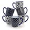 Elama Flyn 6 Piece 16 Ounce Assorted Design Stoneware Mug Set in Navy Blue and White 750123729M - alternate 4