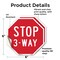 Signmission Stop 3-way, 6 inch X 6 inch, Vinyl Decal, 2PK OC-D-2PACK-6-14 - alternate 3