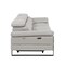 Homeroots 103" Light Gray Top Grain Leather Reclining Metal USB Sofa 720333 - alternate 4