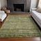 Homeroots 5' X 8' Olive Green And Brown Striped Washable Indoor Outdoor Area Rug 605621 - alternate 3