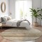 Homeroots 8' Brown And Beige Round Striped Washable Indoor Outdoor Area Rug 589664 - alternate 3