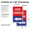 Signmission Event Parking With Arrow, Vinyl Decals Only 24 Inch x 36 Inch, Vinyl Decal, 2PK DSB-2436-2PACK-Event Parking With Arrow - alternate 2